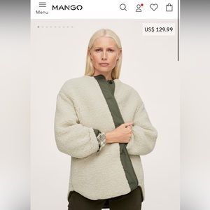 Mango Faux Shearling Mixed Jacket